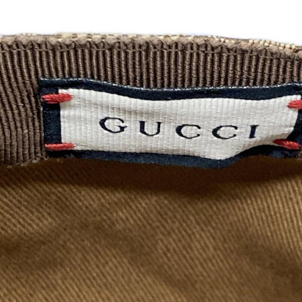 GUCCI GG Cream Dark Brown Gold Cotton Polyester - Hat 406-052025 - Picture 6 of 7